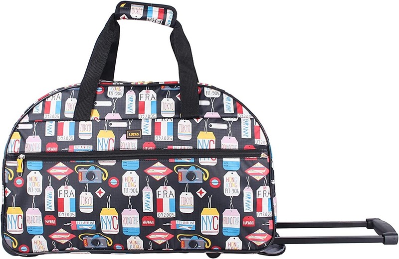Lucas – Lightweight Pattern 22″Duffel Bag – Short Travel Suitcase with 2 Rollers