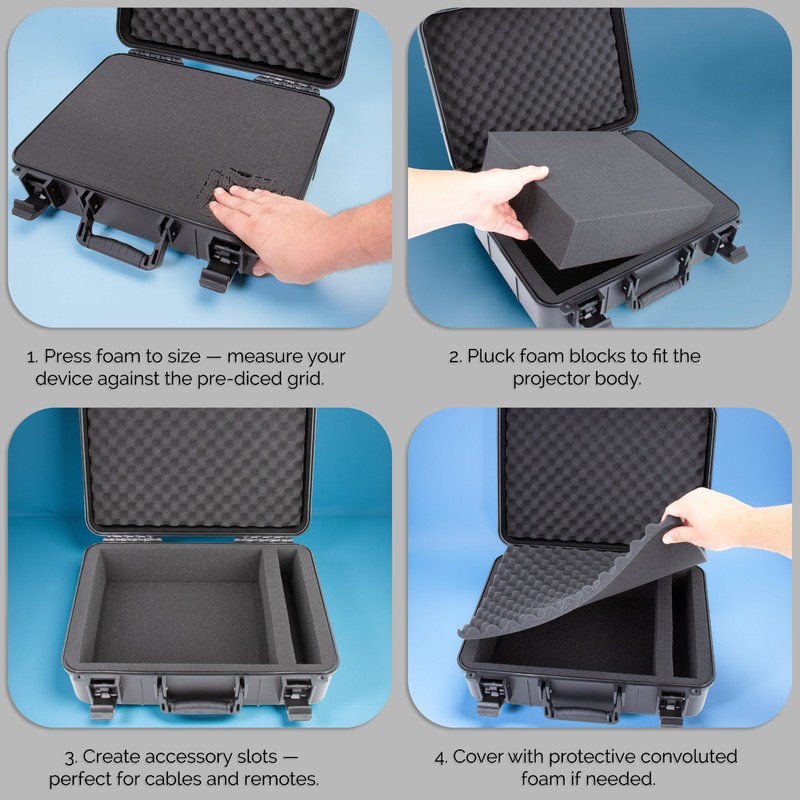 CASEMATIX 16” Hard Shell Case with Customizable Foam for Electronics & Tools gallery