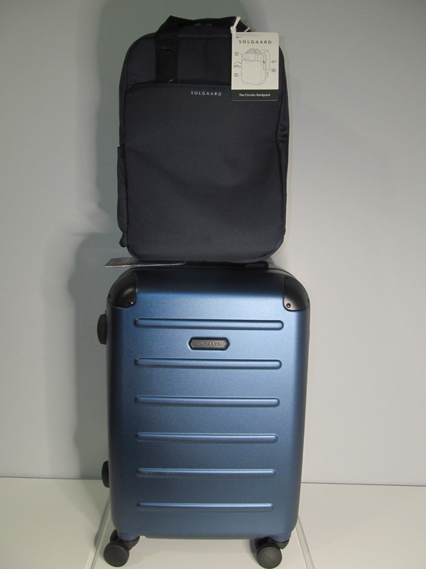 Solgaard Luggage Set-Metalic Blue Carry On-Navy Laptop BP-TSA Lock-USB Port, NWT