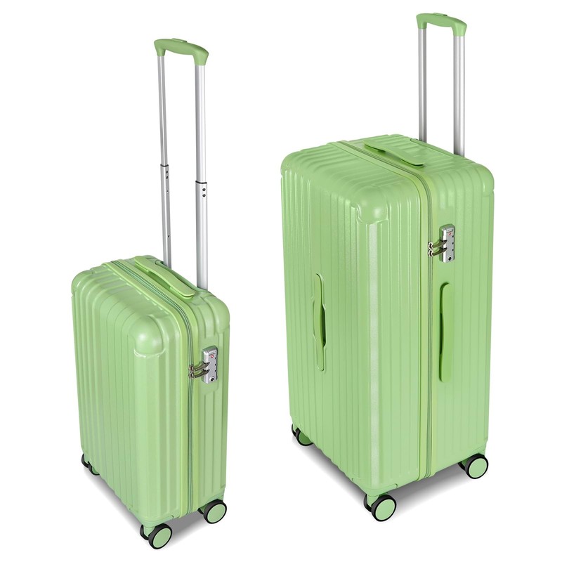 20 and 28 Inch Hardshell Luggage Set TSA Lock 2 Piece Green