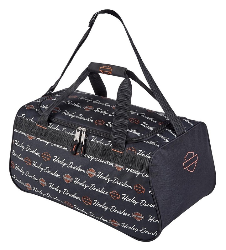 Harley-Davidson Signature Script Sports Duffel Bag w/ Adjustable Strap – Black
