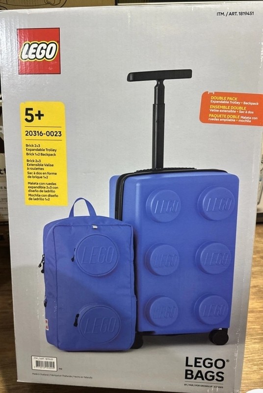 Lego Expandable Carry-on & Backpack Luggage Set (Blue) – Brand New