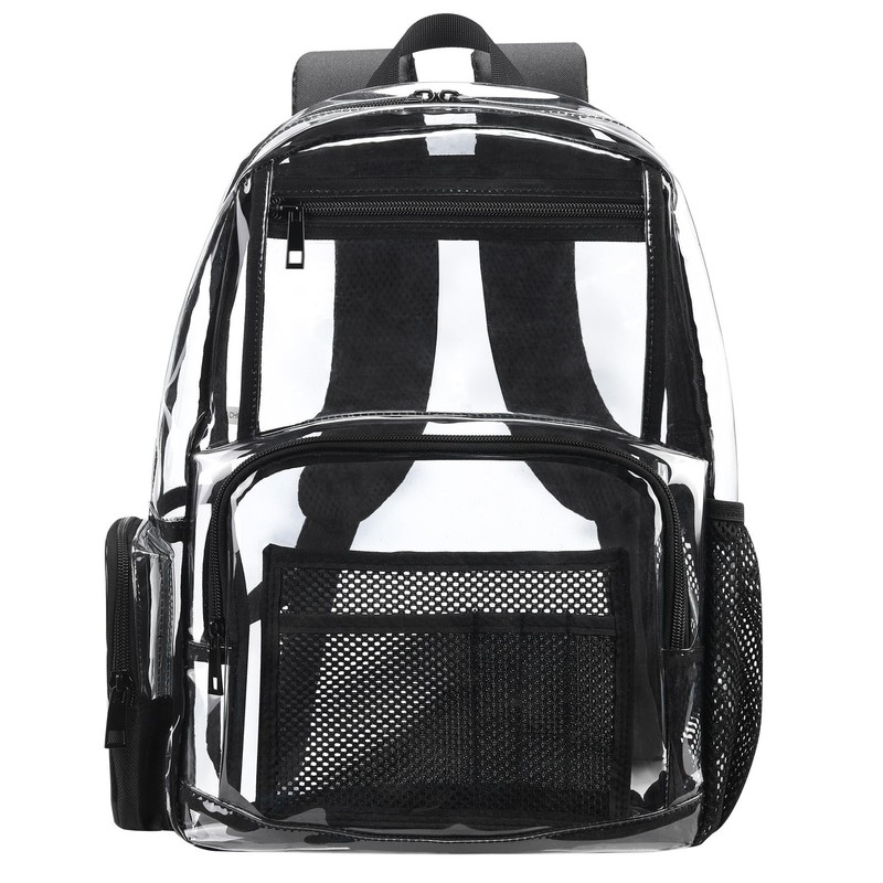 18Inches XLarge Clear Backpack – Transparent Bookbag for School Stadium TSA A…