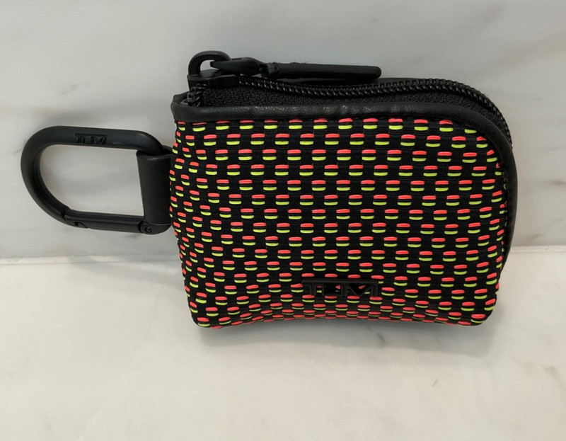 NEW TUMI + ALPHA BRAVO AirPods Pro Extra Small Pouch – RED LIME WEAVE