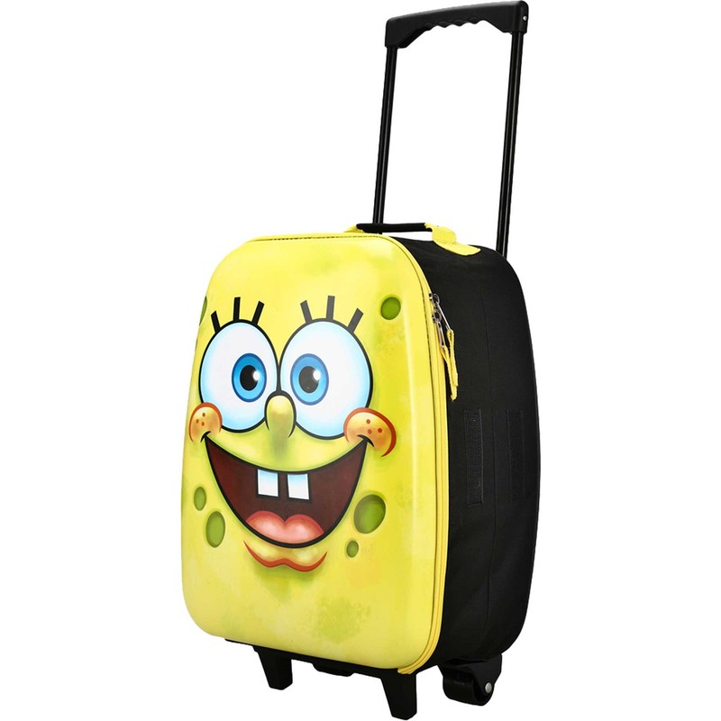 BIOWORLD SpongeBob SquarePants Collapsible Wheel Rolling Travel Suitcase Luggage