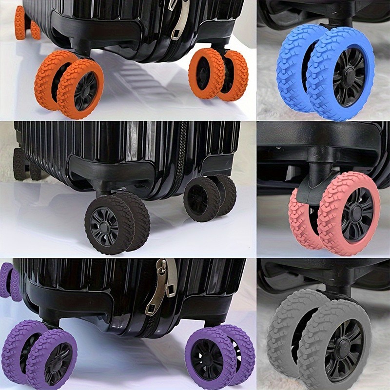 8Pcs Silicone Luggage Wheel Covers Noise Reducing Suitcase Wheel Protectors gallery