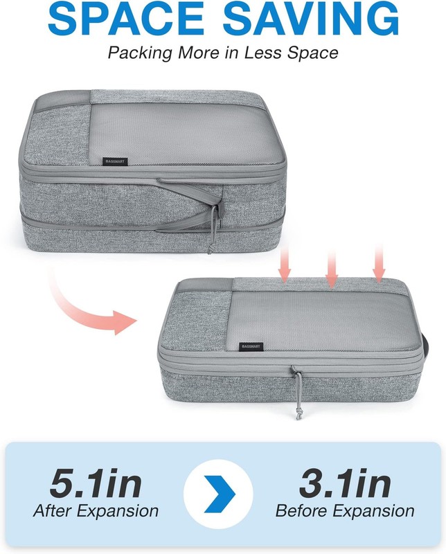 BAGSMART Compression Packing Cubes for Travel, Durable Travel Cubes for Carry... gallery