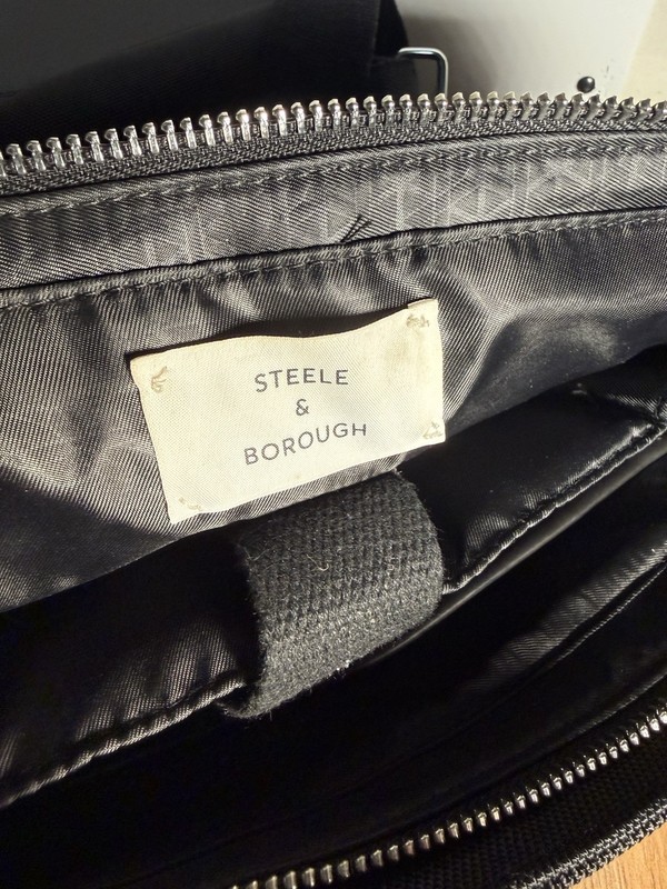 Steele & Borough The Backpack Water Repellent Heavy Duty Modern Mens Black EUC gallery