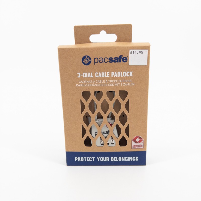 PacSafe® 3-Dial Cable Padlock | Prosafe™ 800 Travel Sentry | 10250 | TSA