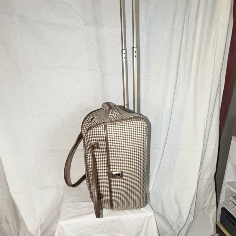 London Fog Houndstooth Rolling Carry-On 18" Under Polyester Beige Brown gallery