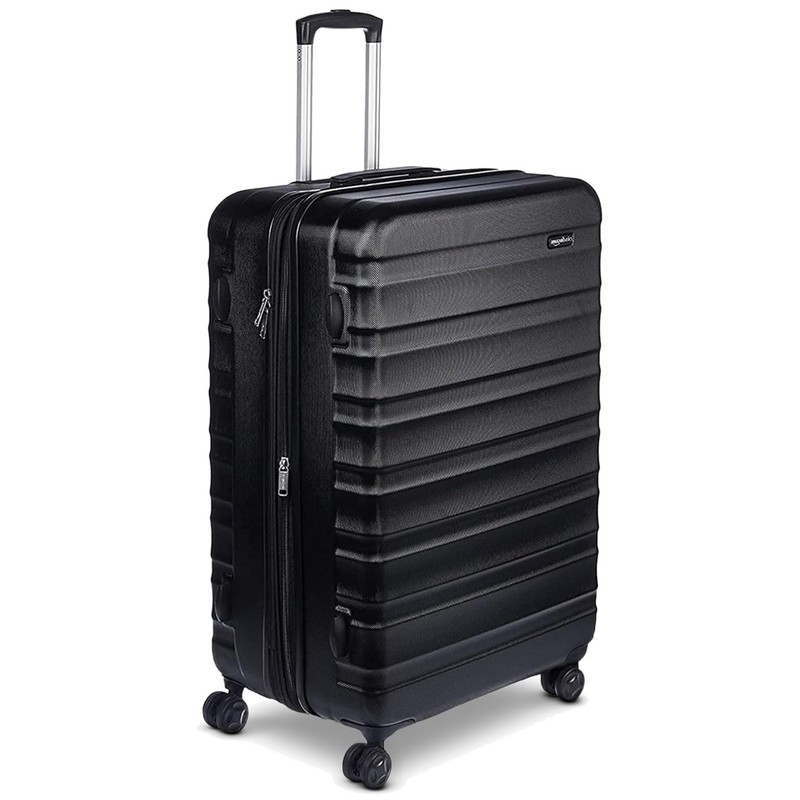 Durable 30-Inch Black Hardshell Suitcase - Effortless Travel with Expandability
