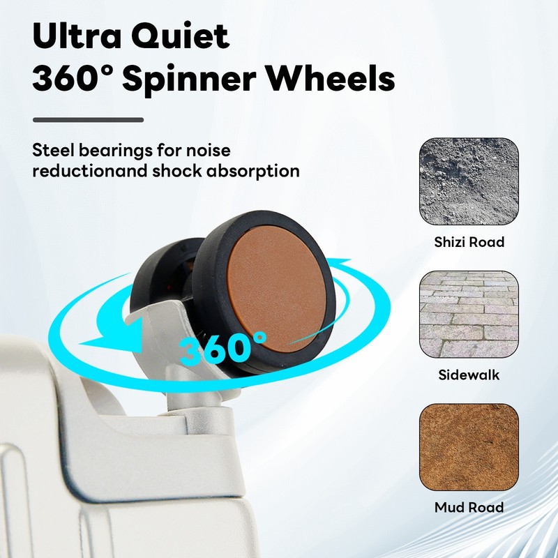 20"Carry On Hardshell Spinner Suitcase USB Port Cup Phone Holder TSA Lock Travel gallery
