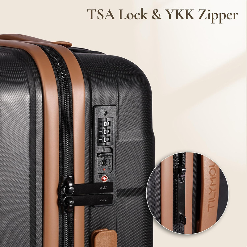 Expandable Luggage Set with Backpack - 21In Suitcase with TSA Lock & Spinner Whe gallery