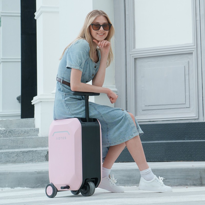 20'' Smart Rideable Suitcase 31L Electric Luggage Scooter For Travel ^APP Silver gallery