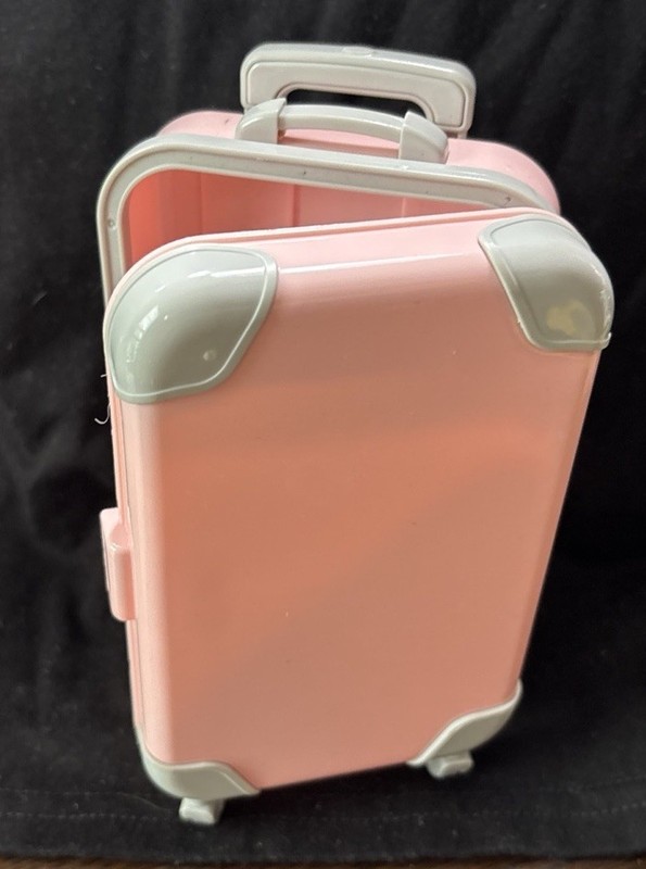 Tiny 6” Luggage on wheels and handle For Doll Accessories