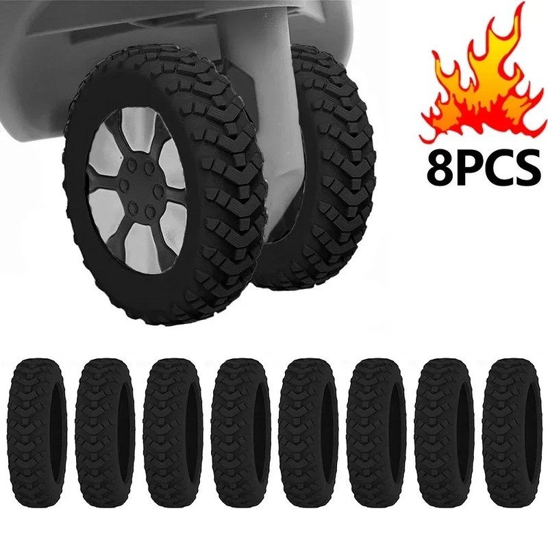 Luggage Wheel Covers, 8 PCS Silicone Wheel Protector Covers for 2-2.6 inches 8-S