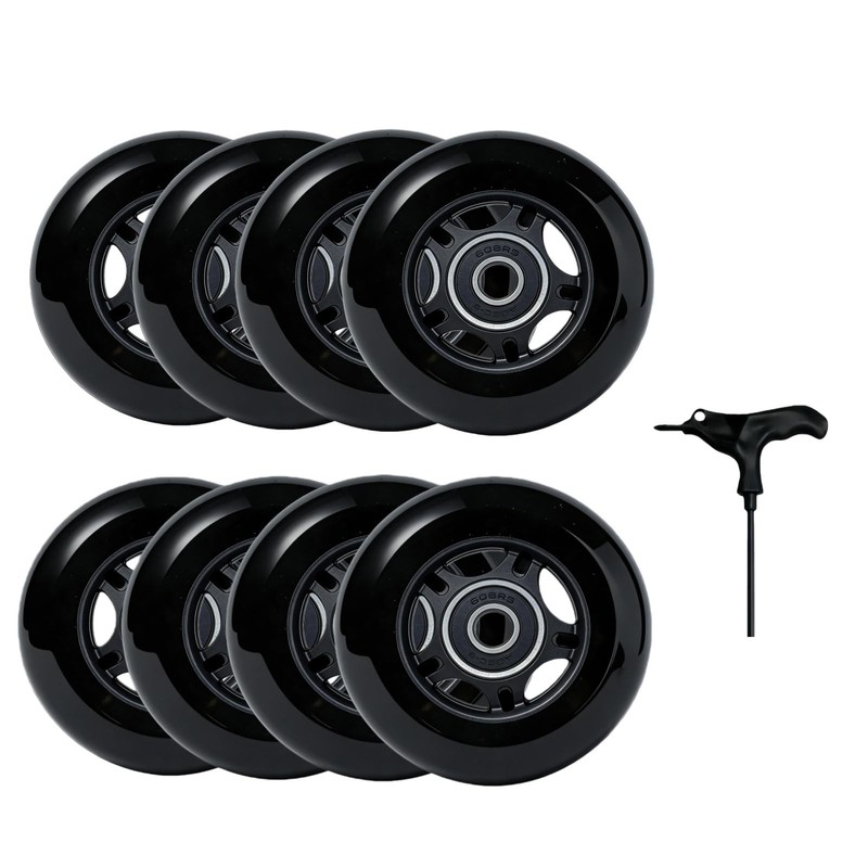 8Pack Inline Skate Wheels 85A with ABEC9 Bearings, 64mm 70mm 72mm 76mm 80mm S…