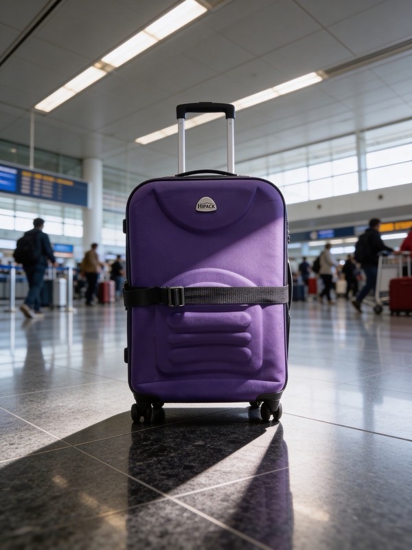 HiPack Carry On Rolling Suitcase Purple Soft Shell Luggage 22”