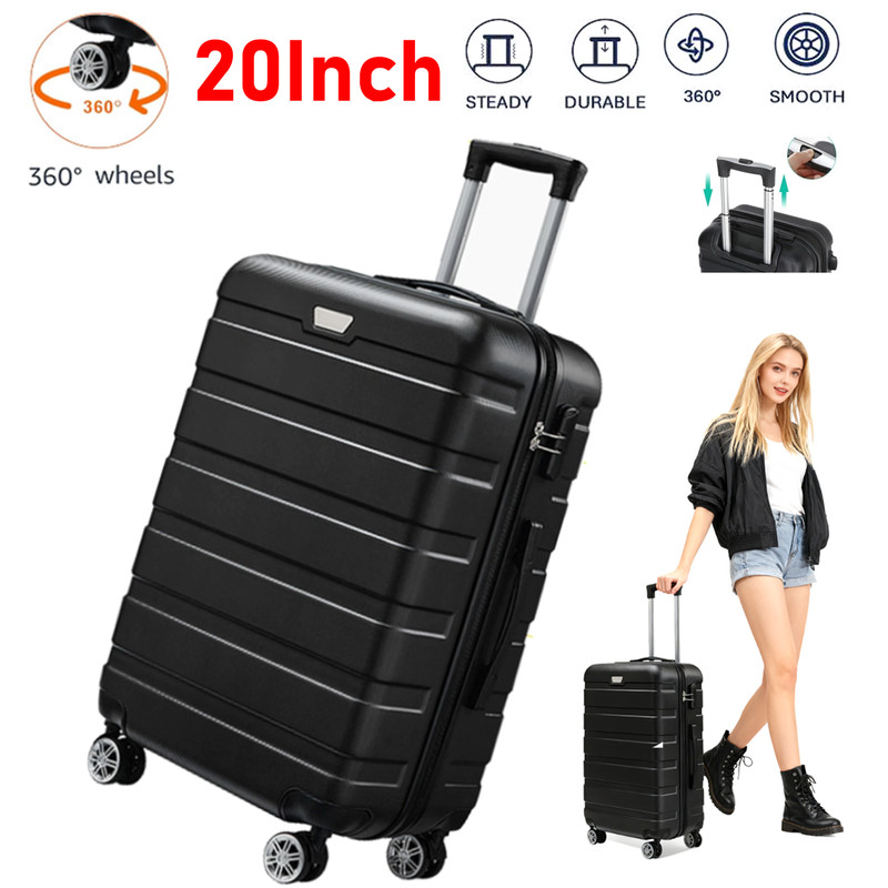 Hardside Carry On Luggage 20" Suitcase Spinner Wheels TSA Lock Airline Approved
