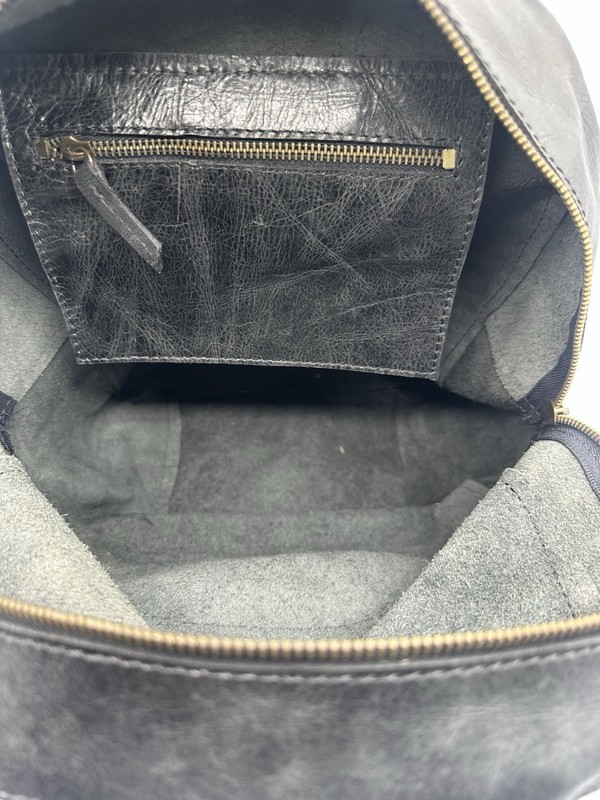 P&P Black Distressed Leather Backpack gallery