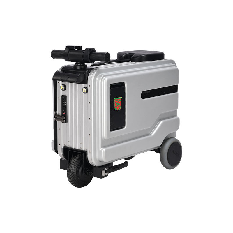 Silver Rideable Electric Carry-On Suitcase Night Light & Cup Holder RETAIL 1160$ gallery