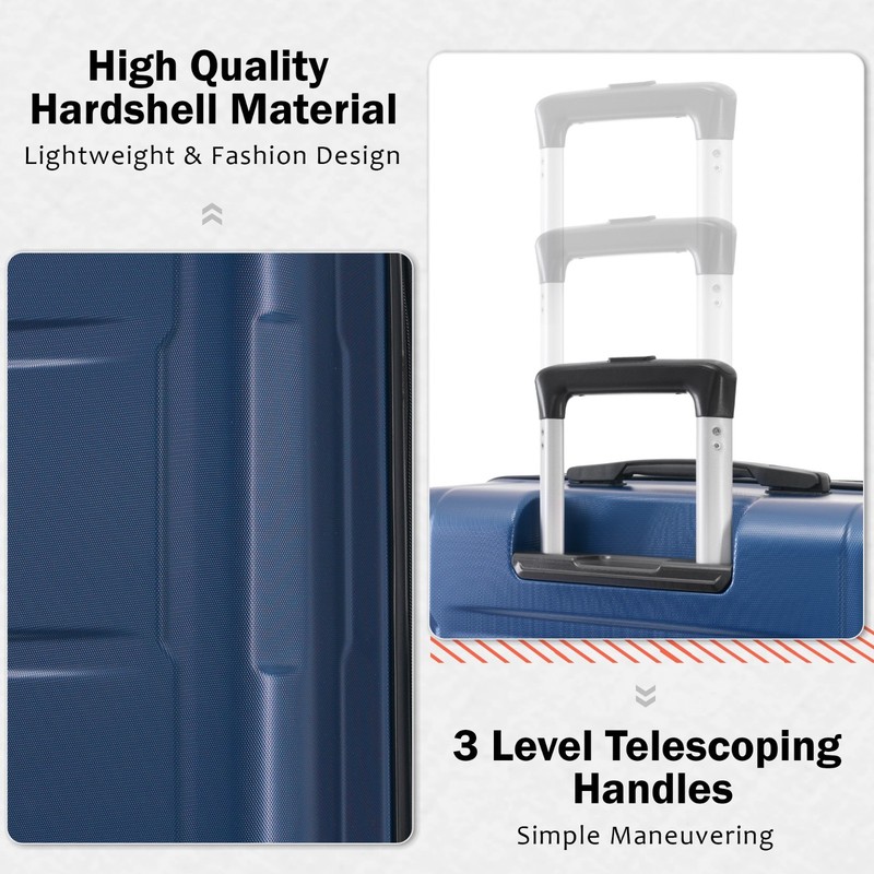 2 Pieces Luggage Sets Lightweight Carry On Suitcase With Spinner Wheels TSA Lock gallery