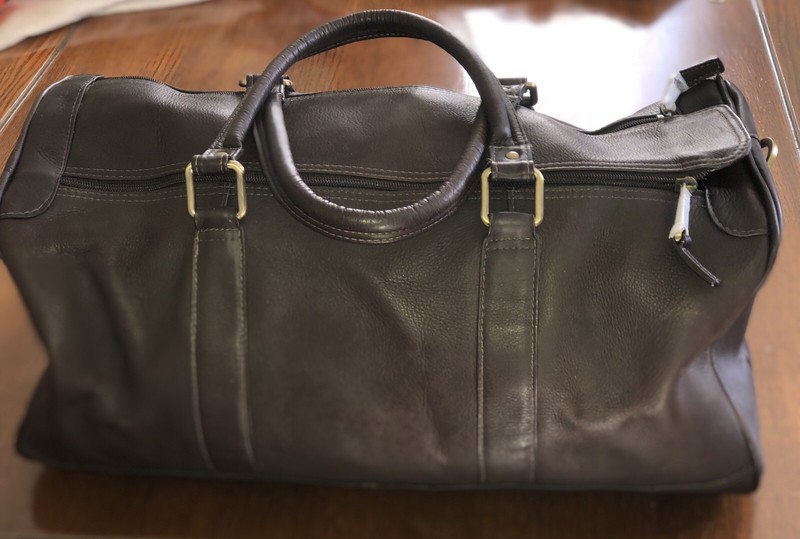Clava Simple Leather Gym Duffle Shoulder Top Handle Traveling Bag 19”x10”x10” gallery