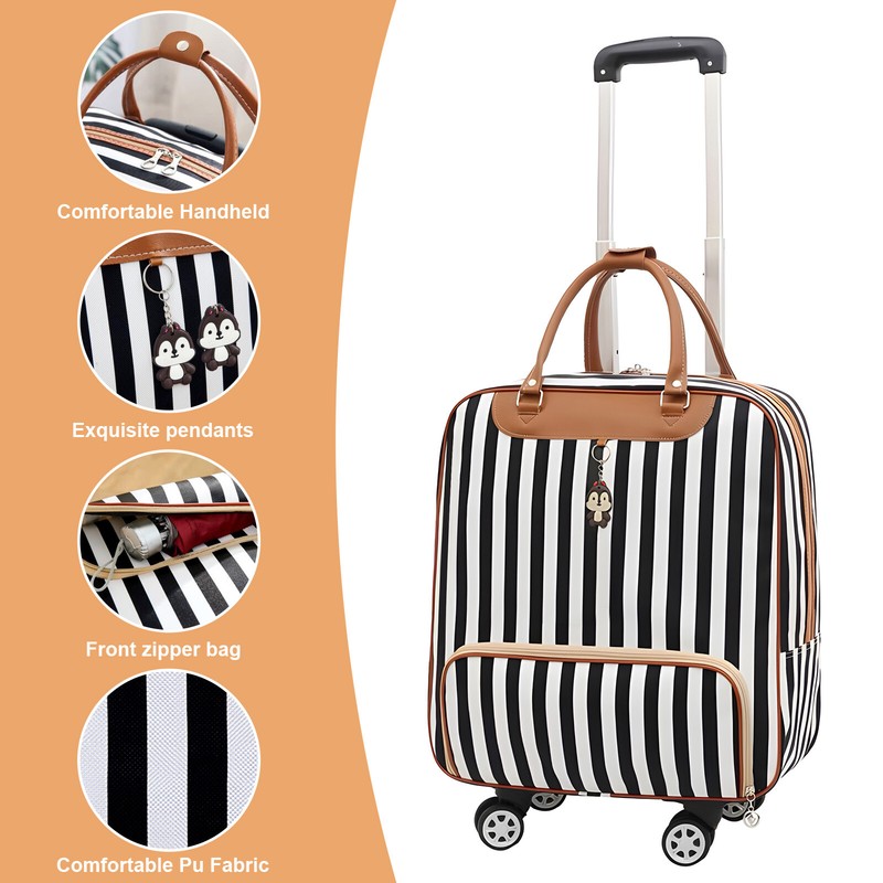 16" 18" Wheeled Underseat Suitcase Rolling Carry On Trolley Luggage Travel Bag gallery