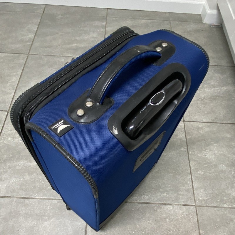 Delsey Blue/Black Polyester Carry-On Rolling Suitcase, Retractable gallery