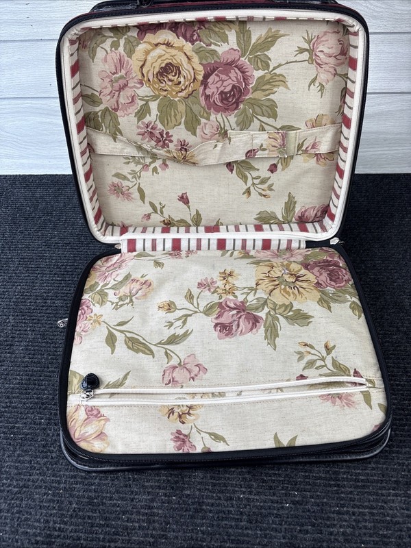 Brighton Ruby Red Black Leather Weekender Wheeled Carry-On Overnight Travel Bag gallery