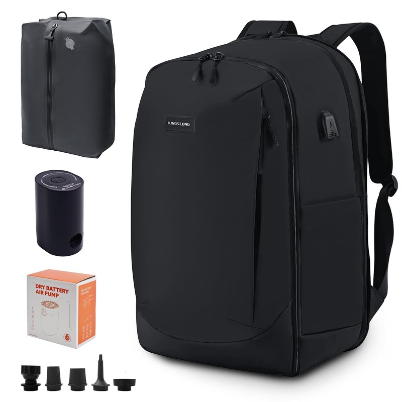 OPOALO Vacuum Backpack Travel with Pump Waterproof Travel Laptop Backpack wit...