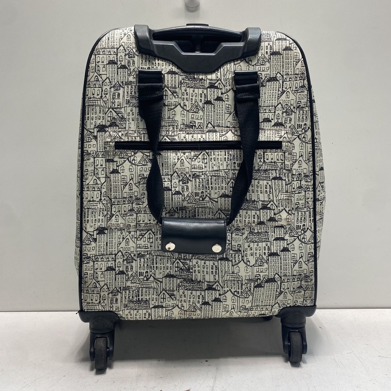 Brighton Black White Village Print Rolling Spinner Suitcase Carry On Luggage gallery