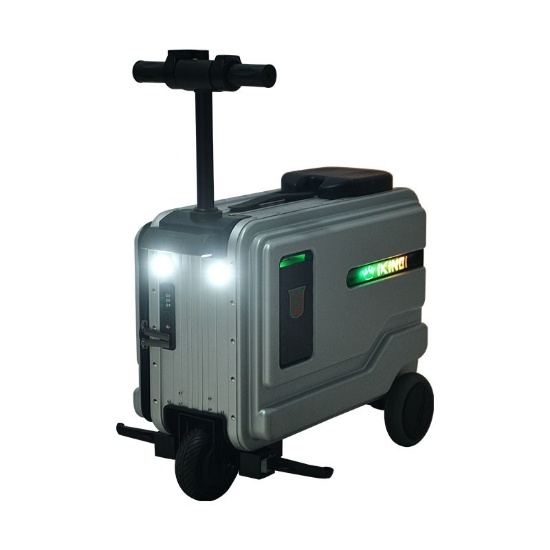 Silver Rideable Electric Carry-On Suitcase Night Light & Cup Holder RETAIL 1160$ gallery