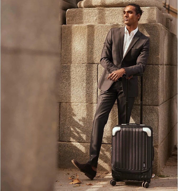 Black Hard Shell Suitcase, Spinner Wheels, TSA Lock - 20" gallery
