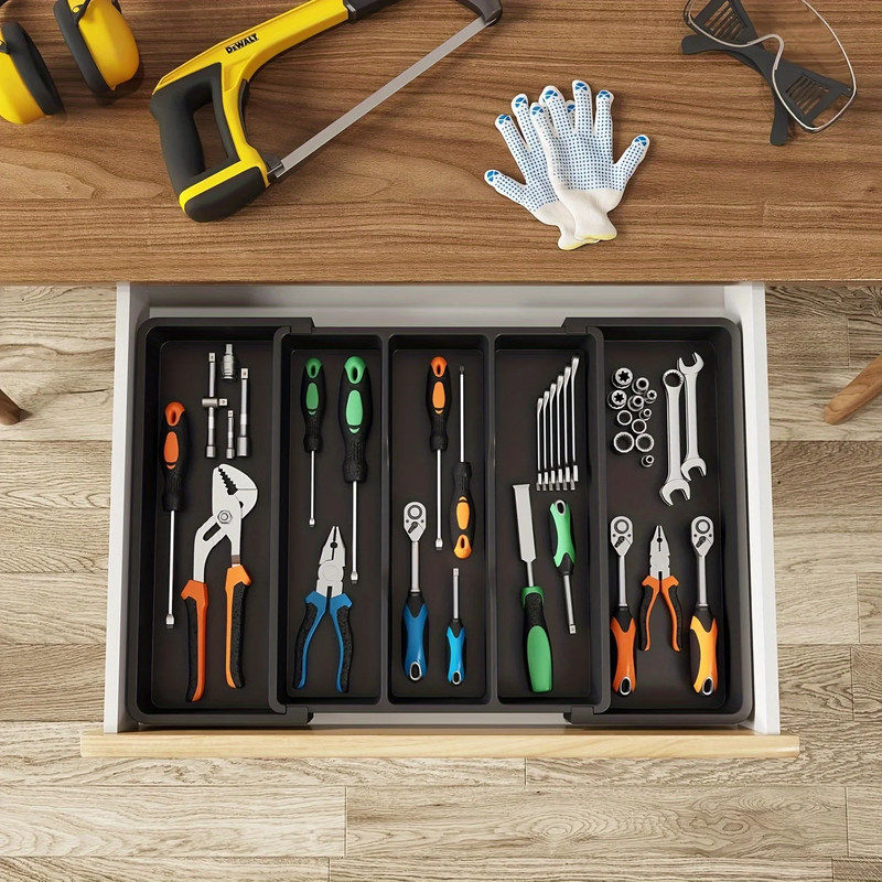 Expandable & Adjustable Large Plastic Kitchen Utensil Organizer - Cutlery Holder gallery