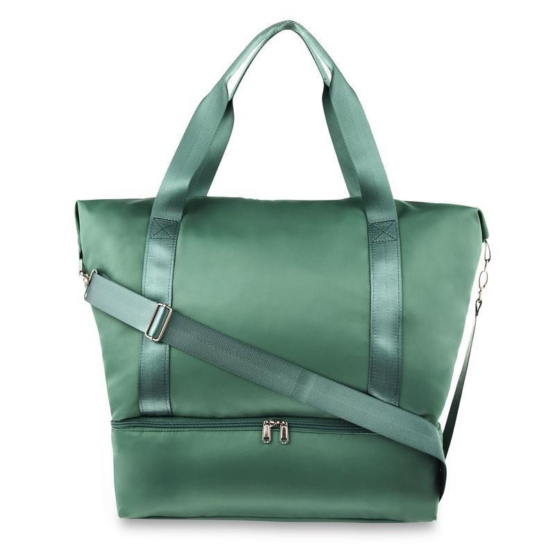 Collapsible Drop Bottom Weekender Duffel Bag Travel Spacious Main Compartment US gallery