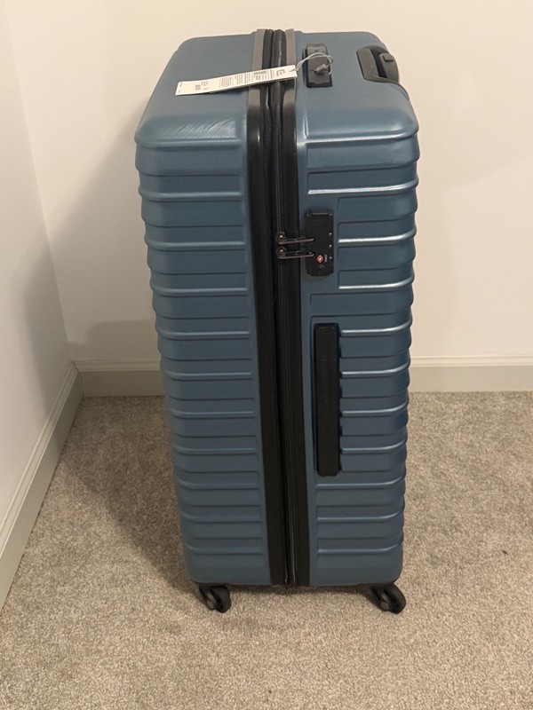 Samsonite Elemental Blue Large Checked Spinner Suitcase TSA Expandable Luggage gallery