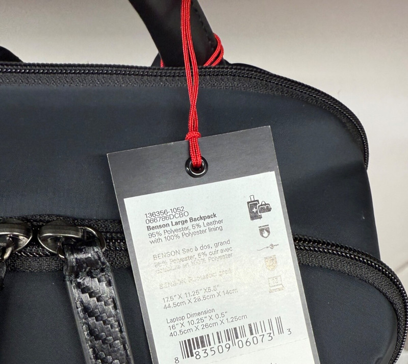 NEW Tumi BENSON Polyester 17.5” Large Laptop Backpack - BLACK & CARBON FIBER gallery