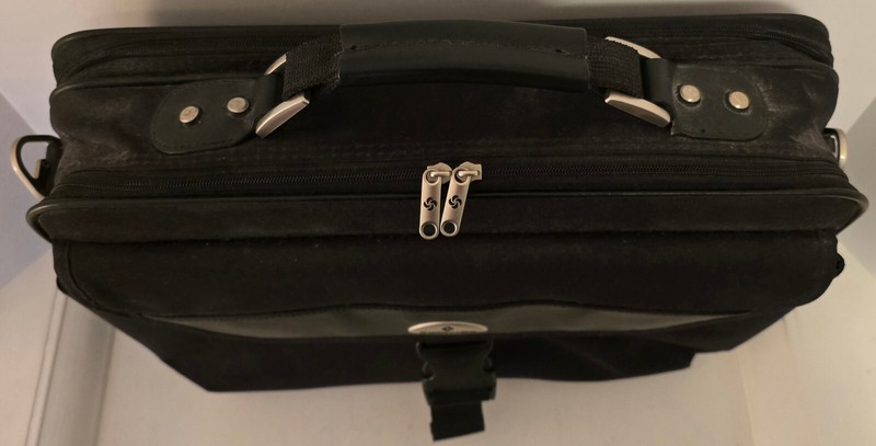 SAMSONITE EXPANDABLE BRIEFCASE COMPUTER BAG BLACK MULTI COMPARTMENTS ZIPPED gallery