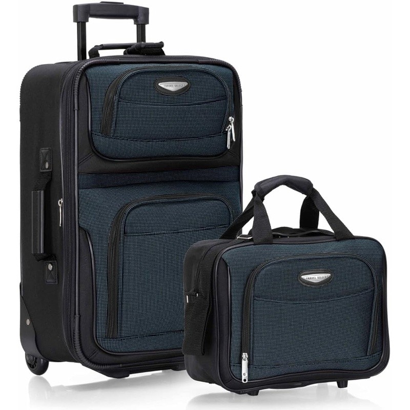 Durable 1200D Polyester Expandable Carry-On Travel Set W/ Inline Skate Wheels US