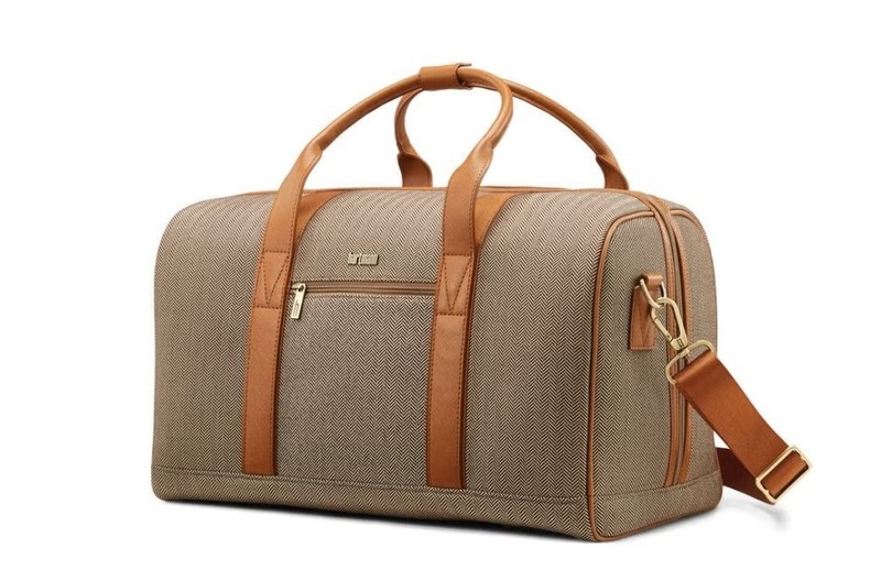 Herringbone Deluxe Weekend Duffel Brown Color