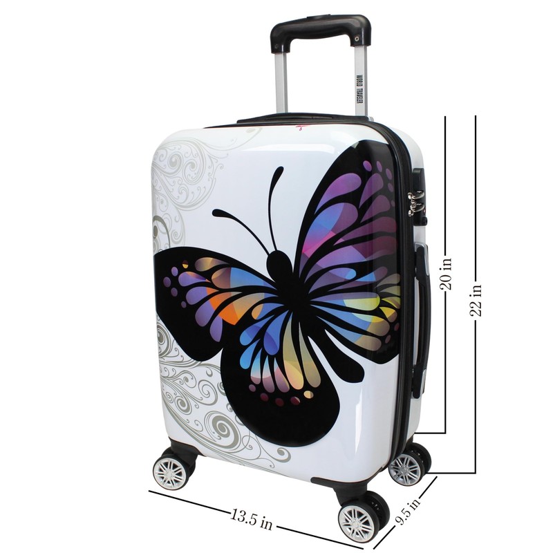 Butterfly 20-Inch Expandable Spinner Luggage Hardside Carry-On with Wheels gallery