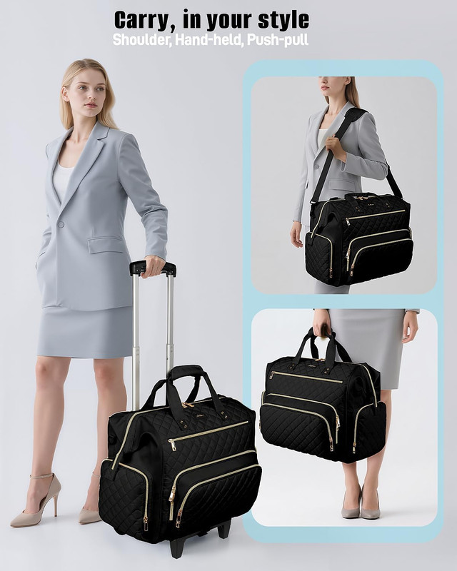 Rolling Teacher Bag, 16 Inch Rolling Laptop Bag with Detachable Dolly & Teacher gallery