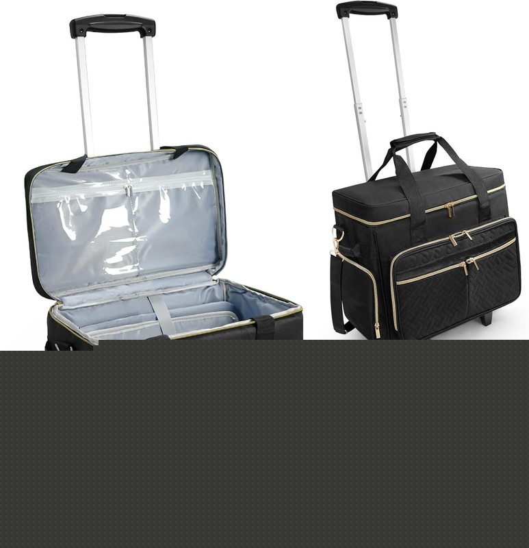 Large Capacity Teacher Tote with Detachable Trolley & Scratch-Resistant Design gallery