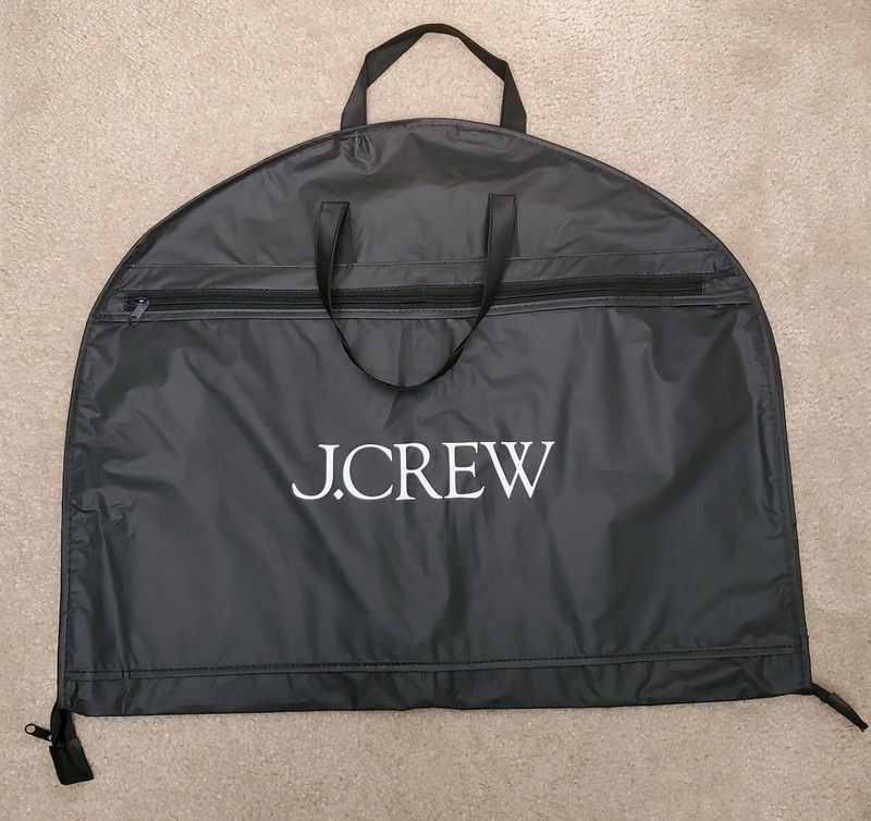 JCREW garment bag black water resistant breathable hybrid clothes travel gift nr