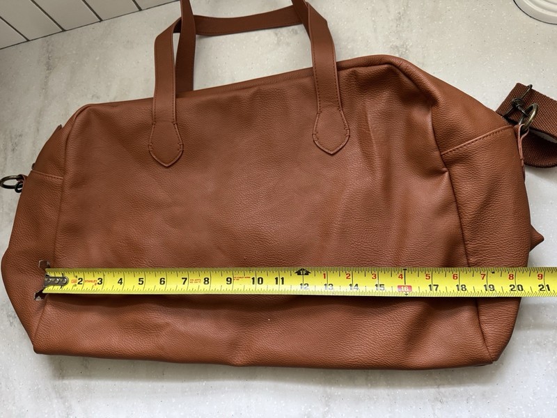 Foundational Weekender Bag - Universal Thread Faux Leather Brown Travel Bag gallery