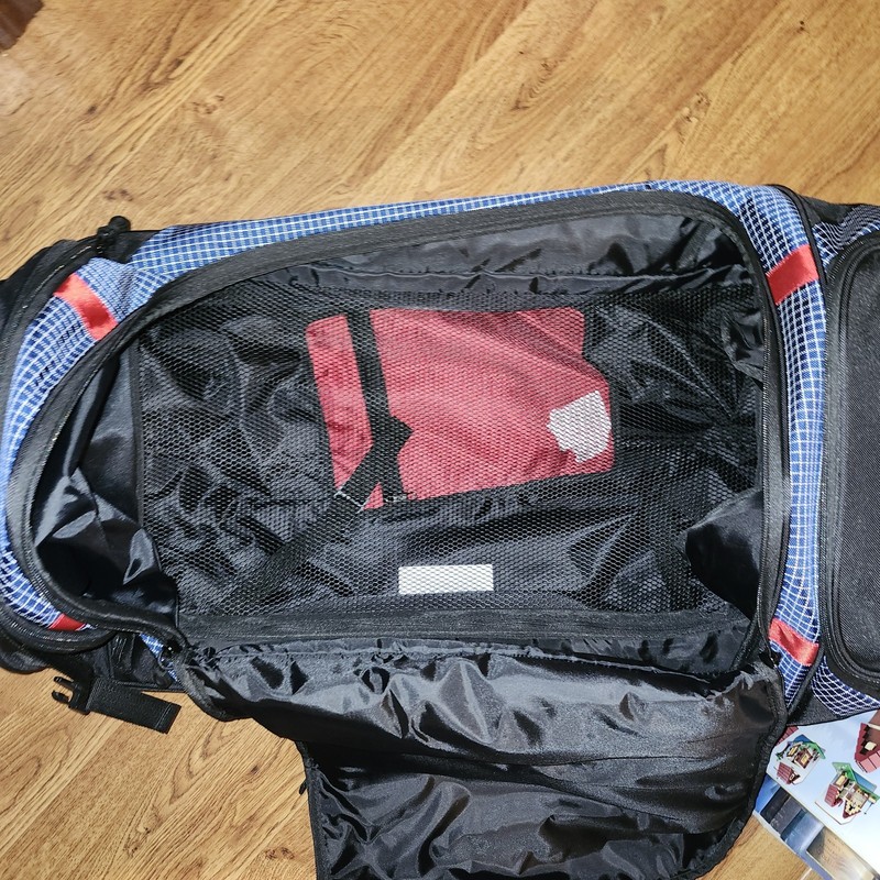 Samsonite Rolling Duffel Bag Blue Grid Ripstop Wheeled Travel Luggage 26" NEW gallery