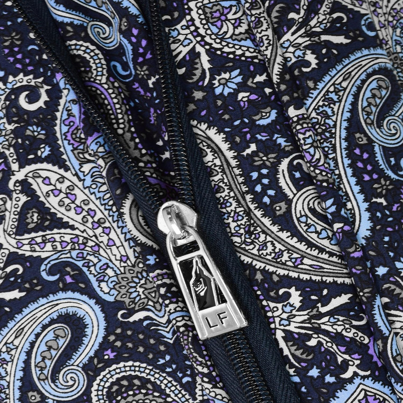 Mayfair 29 Inch Expandable Softside Spinner Suitcase, Navy White Paisley gallery