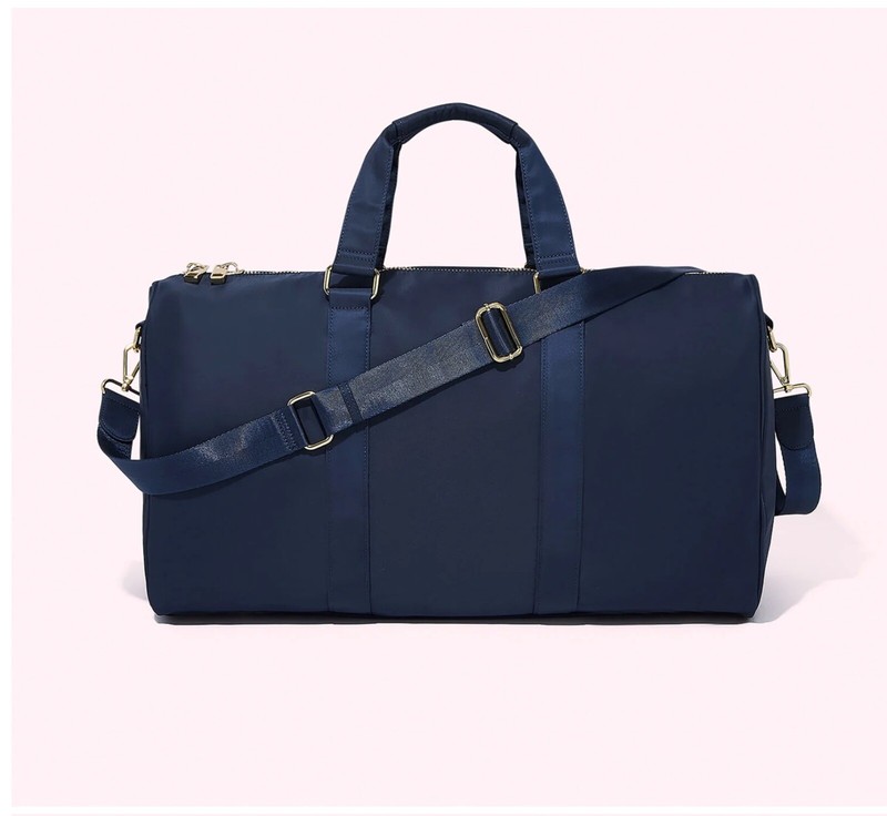 $198 NEW STONEY CLOVER Classic MINI DUFFLE BAG Navy Sapphire Blue Gold Zip