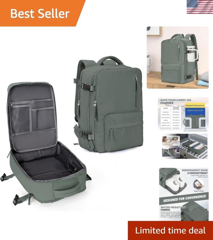 Large Travel Backpack Carry on Flight Approved Laptop Work Business Backpack ...